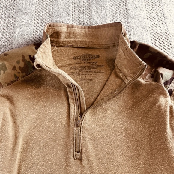 Tru-Spec Multicam/Coyote 1/4 Zip - Cordura Combat Shirt - Size Medium Regular - Picture 4 of 15